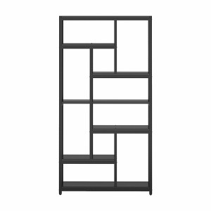 Lirago,39.37"L*11.81"W*78.74"H, 7-Tier Bookshelf - Industrial Wood & Metal Open Shelf Bookcase with 10 Display Shelves - 1 of 4