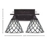 Toltec Lighting Uptowne 2 - Light Vanity in  Dark Granite with 7" Diamond Ice Art Glass Shade - 2 of 2