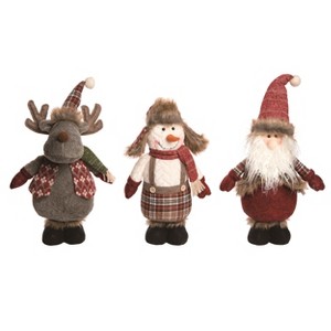 Transpac Christmas Plush Rustic Standing Christmas Pal Set of 3 Christmas Home Decorations - 1 of 1
