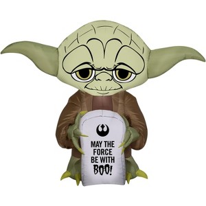 Star Wars Airblown Inflatable Stylized Yoda w/Tombstone, 3 ft Tall, Brown - 1 of 3