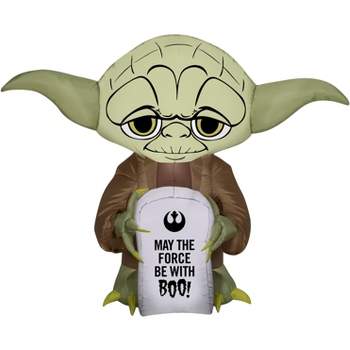 Star Wars Airblown Inflatable Stylized Yoda w/Tombstone, 3 ft Tall, Brown