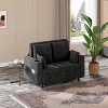 3-in-1 Convertible Sofa Bed w/ Cup Holders & USB - Sleeper, 56" Loveseat for Living Room, Apartment - 2 of 4