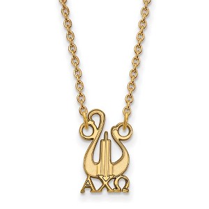 Black Bow Jewelry 14k Yellow Gold Plated Sterling Silver Alpha Chi Omega Greek Life Necklace 18 Inch - 1 of 4
