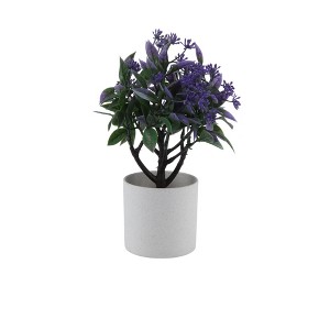 Unique Bargains Artificial Plants Coin Chrysanthemum with Cylinder Vase Plastic 3.15"x3.15"x9.45" 1 Pc - 1 of 4