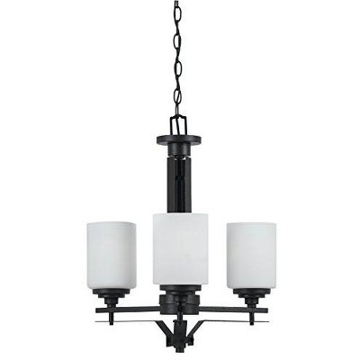 Cal Lighting 60Wx3 Judson Iron 3 Lgt Chandelier - Frosted White