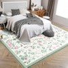 Area Rugs Modern Floral Rug for Living Room Bedroom,Low Pile Area Rugs Machine Washable Large Carpet for Dining Room Playroom Home Office Decor - 4 of 4