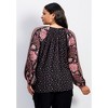 Avenue Women's Plus Size Eliana Border Print Sleeve Peasant Top - 3 of 4