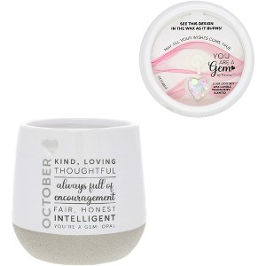 Pavilion Gift Company - October - 11 oz - 100% Soy Wax Reveal Candle with Birthstone Scent: Tranquility - Flame Candles - 1 of 4
