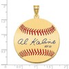 Black Bow Jewelry 14K Gold Plated Al Kaline Signature LG Enamel Baseball Pendant - 4 of 4