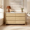 LuxenHome 47.2” Hazel Oak 6-Drawer Dresser with Raised Sides, Faux Marble Top, Durable Manufactured Wood Brown - 2 of 4