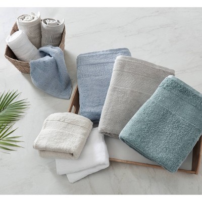 Gray Cotton Ridged 6-Piece Bath Towel Set