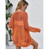 Womens Summer Lightweight Cardigan Long Sleeve Open Front Loose Beach Crochet Cover Up - 3 of 4