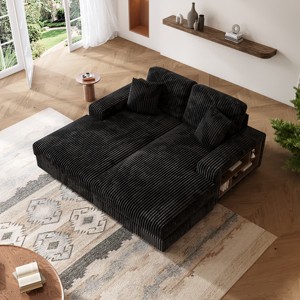 Whisen Convertible Corduroy Sleeper Sofa - 1 of 4