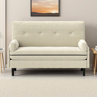 2-Seater Velvet Sleeper Sofa with Recliner & Foam Cushions