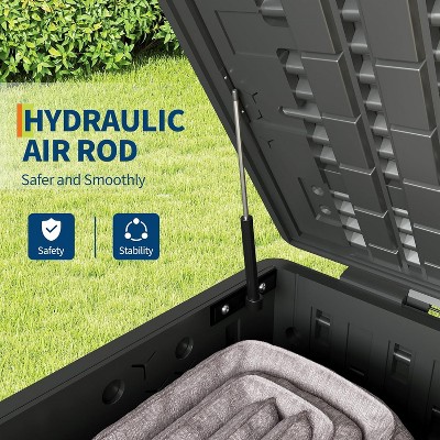 Hydraulic air rod assisting lid opening