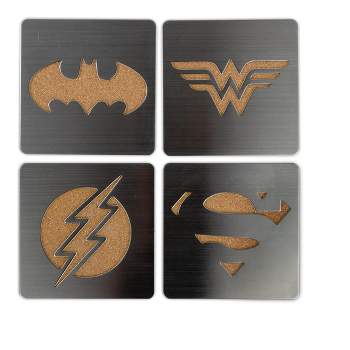 Seven20 DC Comics Laser-Cut Superhero Logo Coaster Set | Batman | Superman | Wonder Woman | Flash