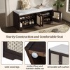 KTMBDW 2-Tier Storage Bench, Shoe Bench with Thickened Seat Cushion, Entryway Bench with 4 Rattan Doors, Adjustable Shelf for Entryway, Living Room - 4 of 4