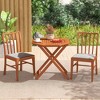 Costway 1/2 PCS Outdoor Patio Folding Wood Dining Table for 4 with 2" Umbrella Hole for Garden - 4 of 4