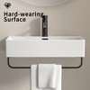 SEVOBAL Bathroom Sinks Wall Mount Vessel Ceramic Basin Modern Floating Design with Towel Rack for Small Bathrooms, White, 27.4"*18"*8.9" - 4 of 4