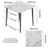 32Inch Heat Resistant Marble Dining Table Kitchen Eating with Strong Black 4Legs - 2 of 4