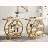 COWLOWN 3-Tier Narrow End Table, Faux Marble Top & Metal Frame, Space-Saving Side Table for Living Room & Bedroom - 3 of 4