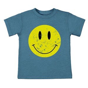 The Juniper Shop Distressed Smiley Face Toddler Short Sleeve Tee - 1 of 4