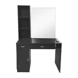Fortune Candy 5.8-feet Barber Salon Station with Mirror and Shelf, Hair Styling Beauty Spa Storage Equipment - 1 of 4