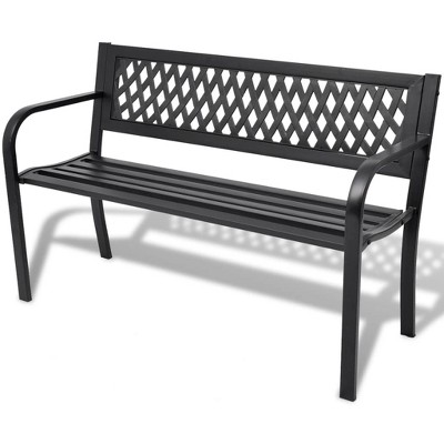 vidaXL Patio Bench 46.5 in. Steel Black