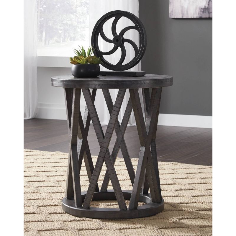 Sharzane Round End Table Taupe - Signature Design by Ashley, 2 of 8