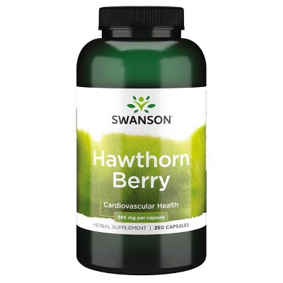 Swanson Hawthorn Berries - Hawthorn Berry Supplement to Aid Heart Health and Provide Lipid Level and Blood Pressure Support - (250 Capsules, 565mg Each)