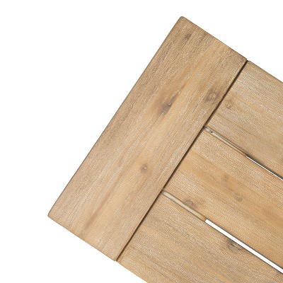 Betteravia Outdoor Acacia Wood Dining Bench with Brushed Mahogany Legs