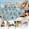 Lomsoe Christmas Tree Blanket Flannel Holiday Blanket Xmas Deer Throw Blanket for Couch Bed Living Room, Christmas Reindeer Blue. - 3 of 4