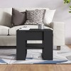 vidaXL Coffee Table Black Engineered wood Medium Coffee Table Square - Black - 4 of 4