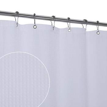 210GSM Thick Waffle Weave Fabric Shower Curtain for Bathroom