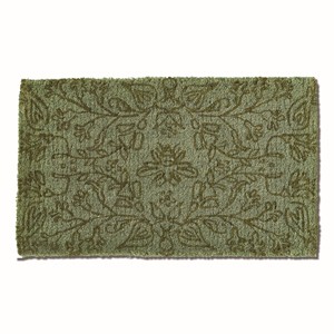 tagltd 1'6" x 2'6" Honeysuckle Bee Rectangle Indoor and Outdoor Coir Door Welcome Mat Green - 1 of 4