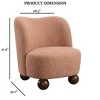 Sapphtopaz Modern Boule Accent Chair with Curve Backrest Upholstered Lounge Chair with Wooden Ball Feet Comfy Chair for Living Room, Bedroom - 3 of 4