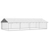 vidaXL Dog Kennel Silver Galvanized Steel Large Dog Kennel Rectangular - 2 of 4