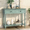 Okak 35IN Farmhouse Console Table, Entryway Table with Two Drawers and Bottom Shelf, Hallway Table for Living Room, Entrance - 3 of 4