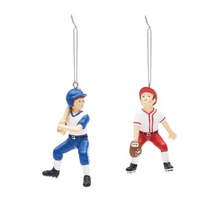Gallerie II Baseballs Kids Ornaments Set of 2 - 1 of 2