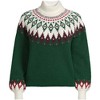 Lands' End Women's Fuzzy Turtleneck Lantern Sleeve Jacquard Sweater - 3 of 3