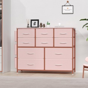 Dresser for Bedroom, Tall Storage Dresser with 10 Drawers & Side Pockets, Fabric Chests of Drawers Organizer - 1 of 4