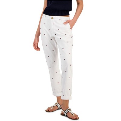 Tommy Hilfiger Womens Hampton Heart Flag Casual Chino Pants
