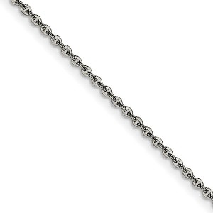 Black Bow Jewelry 2.3mm Stainless Steel Polished Cable Chain Necklace - 1 of 4