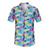 BLUEMING Men's Hawaiian Shirt Short Sleeve Floral Button Down Shirts Hot Holiday Beach Shirts - 2 of 4