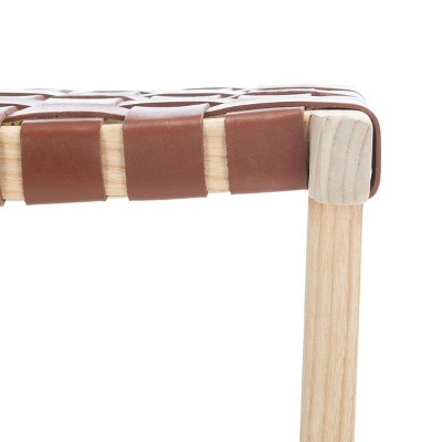 Abreu Airy Contemporary Cognac Leather Counter Stool