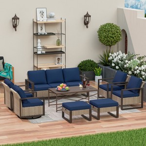 UPTIOT 8-Piece Outdoor Patio Conversation Set - 1 of 4