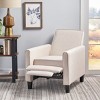 Coolbibila-Adjustable Fabric Push Back Recliner Chair,Elegant Upholstered Reading Chair,Accent Armchair With Footrest And Wooden Legs - image 3 of 4