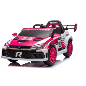 12V 20W*2 Kids Ride-On Sports Car, Racing Style Electric Toy Vehicle with Remote Control, LED Lights, Music, Seat Belt & Shock Absorbers - 1 of 4