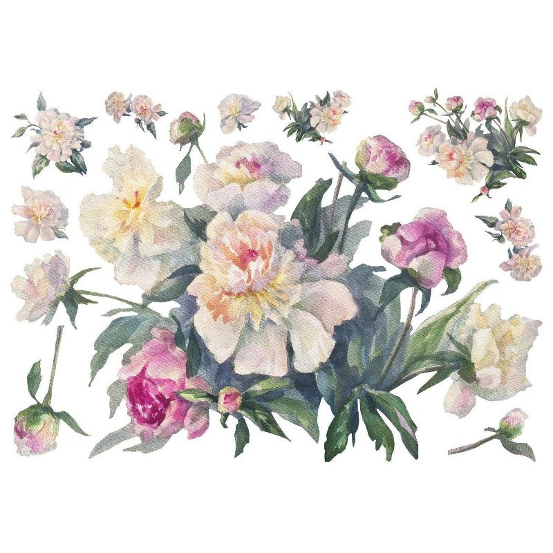Floral Bouquet Peel and Stick Giant Wall Decal White/Pink - RoomMates, 4 of 7