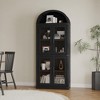 CuisinSmart 72in Tall Arched Bookshelf, Modern Farmhouse Bookcase with 4 Glass/Wood Doors & Open Shelf, Freestanding Display Cabinet Organizer - 2 of 4